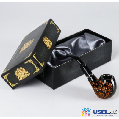 Smoking tube "Commander" with a gold pattern